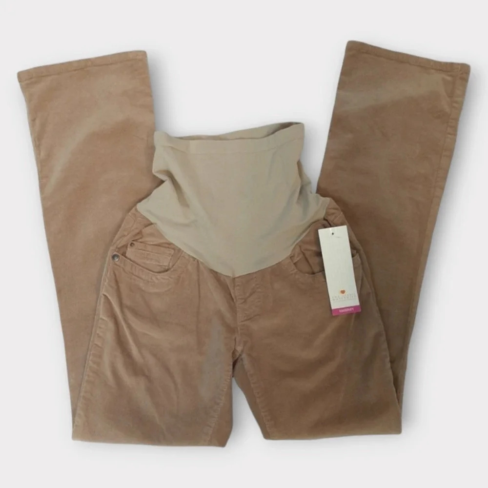 Two Hearts Womens Maternity Corduroy Jeans Size S Straight Leg Pants